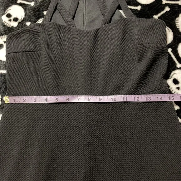 REITMAN'S Vintage black cut out design neckline fit & flare dress ~ SMALL MEDIUM - Picture 8 of 14